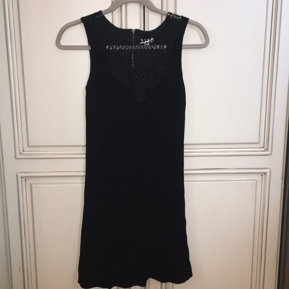 LBD boho black shift dress SMALL